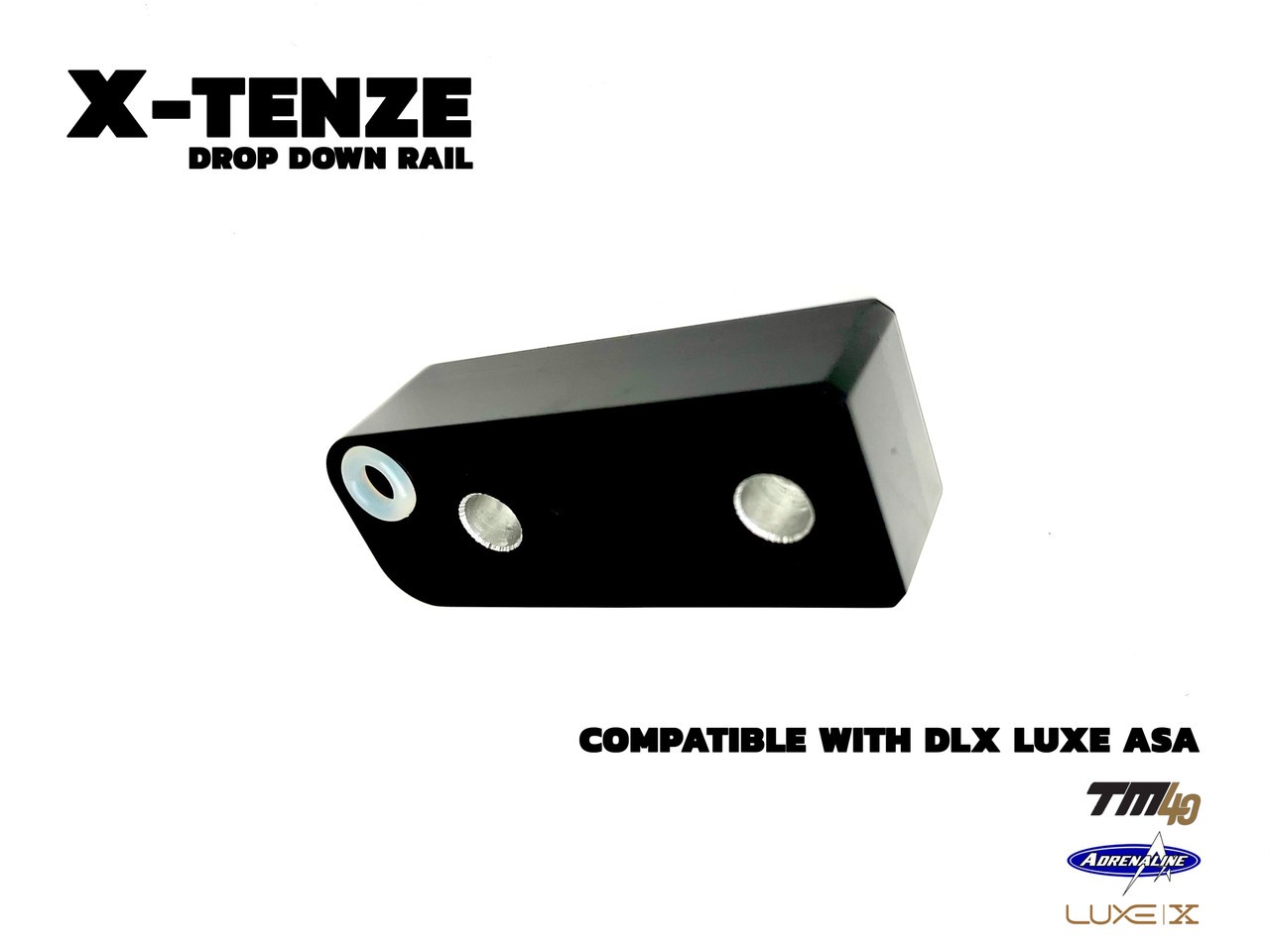 X-tenze DLX Luxe ASA Drop Down Rail - Black