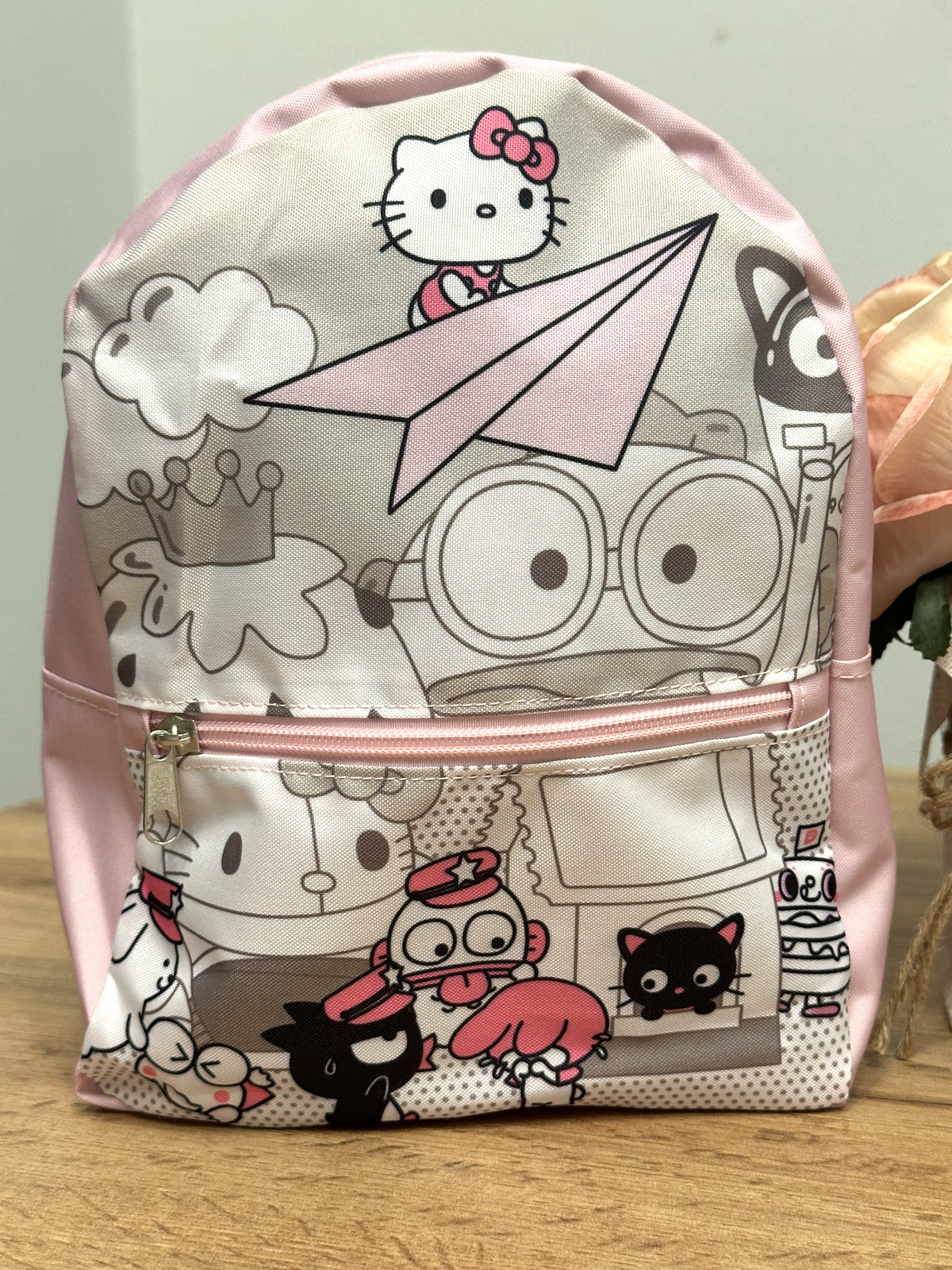 Hello Kitty 10" Backpack, Hello Kitty Tumbler, HK 5 socks & 2 Flocked Figure Set