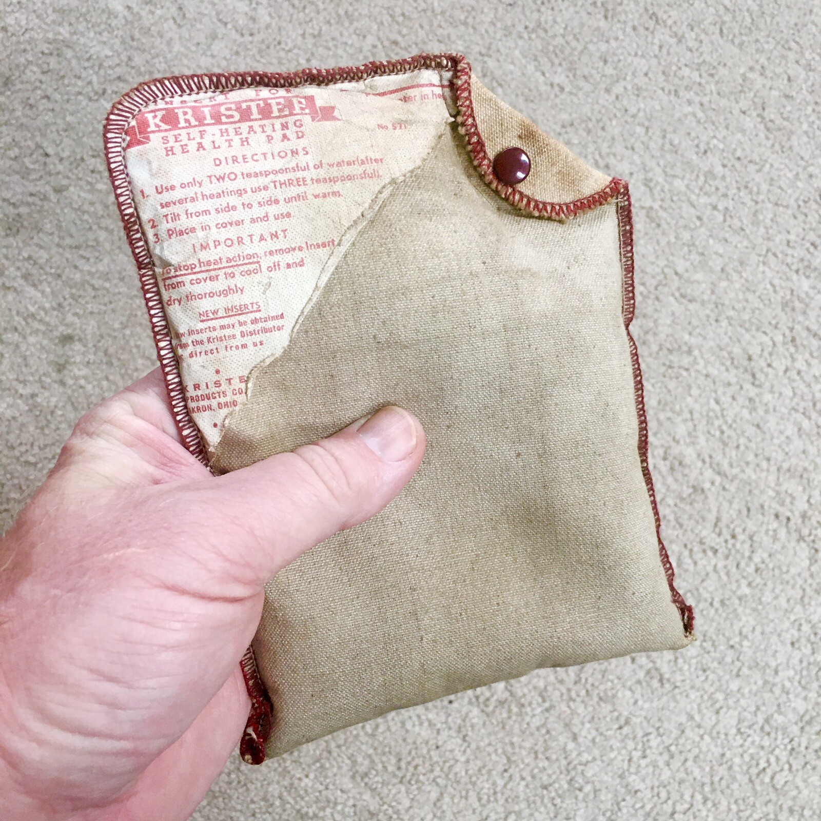 Vintage Kristee Self-Heating Health Pad No. 570 - Kristee Products Co. Akron OH
