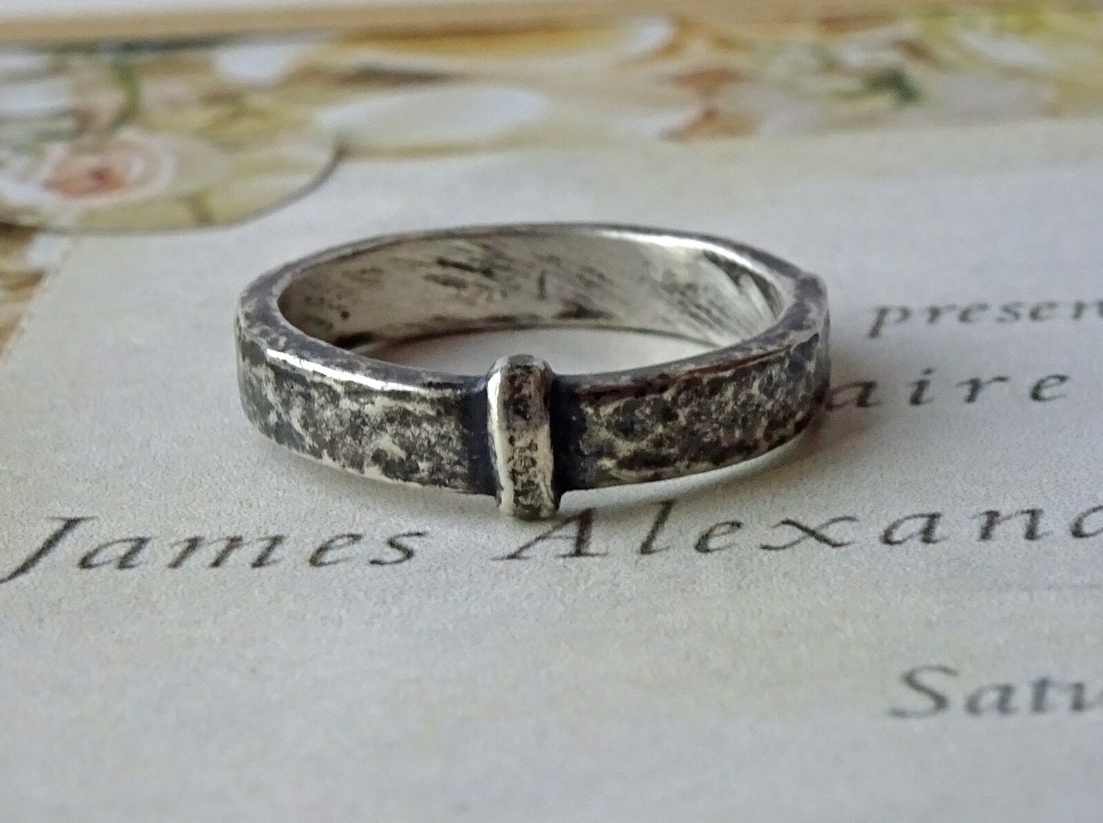 Blade & Bow - Outlander Wedding ring - Sporran Key Band - Solid Sterling replica