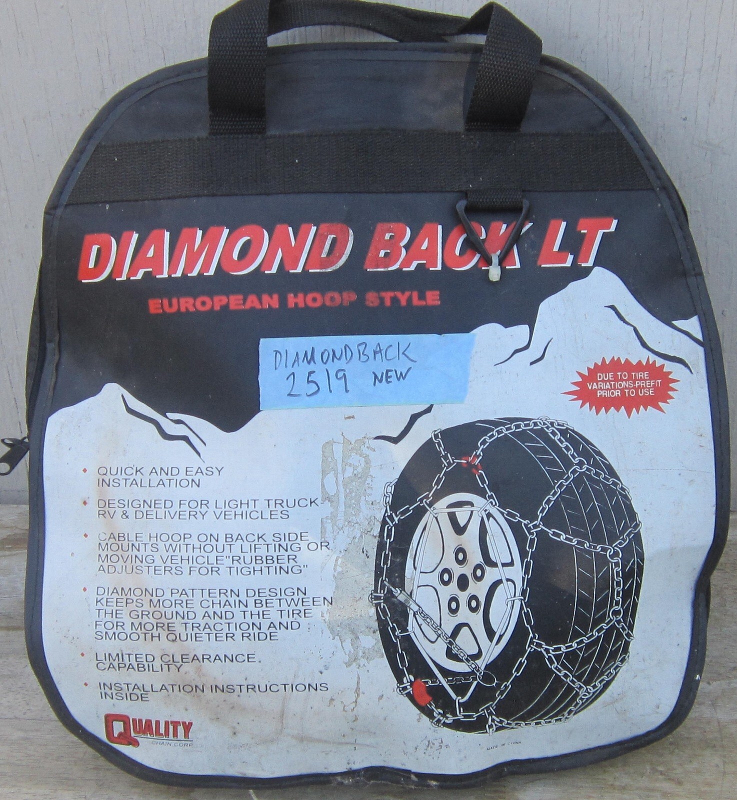 Quality Chain Corp DIAMOND BACK LT 2519 TIRE CHAINS Light Truck NEW