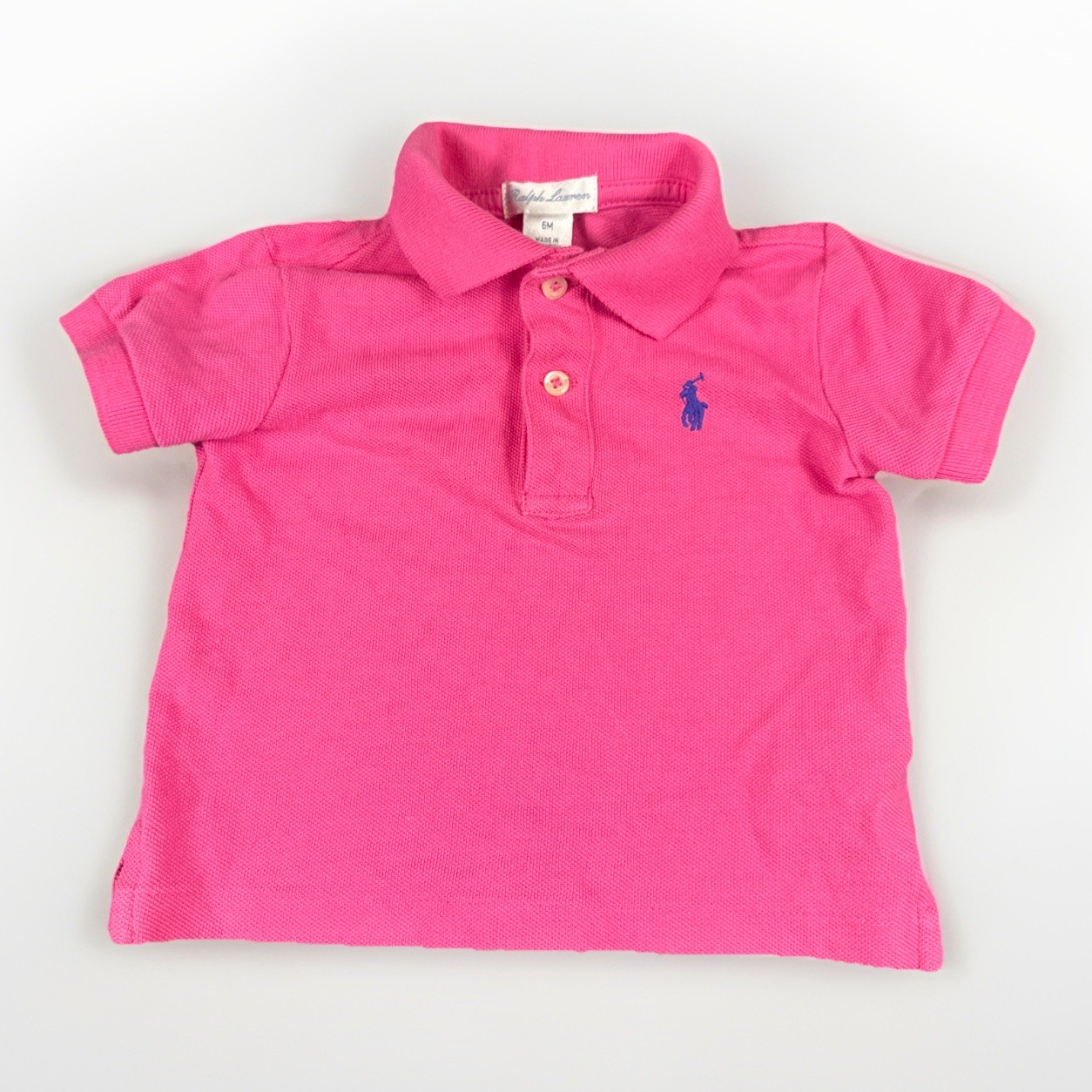 Ralph Lauren Pink Polo Baby Infant Girls Polo Shirt Size 6 Months Vintage