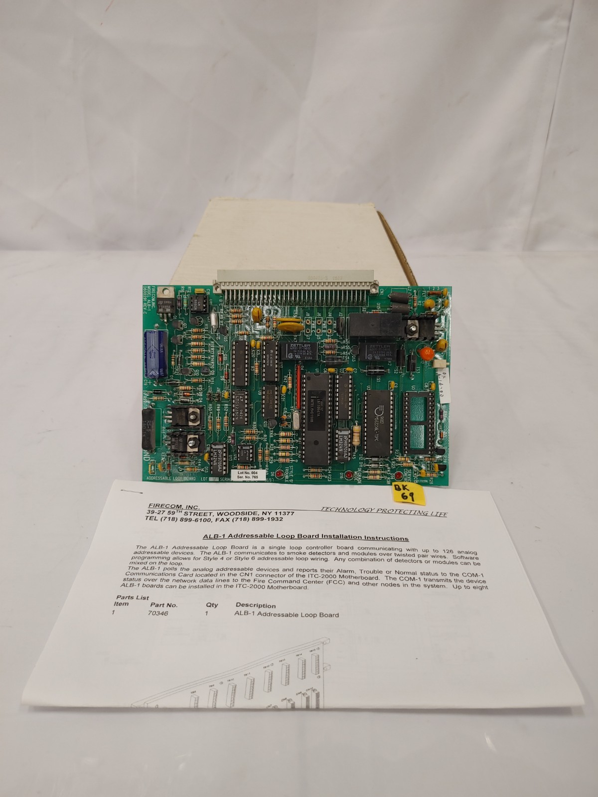 Firecom ALB-1 70346 ADDRESSABLE LOOP BOARD - PARTS