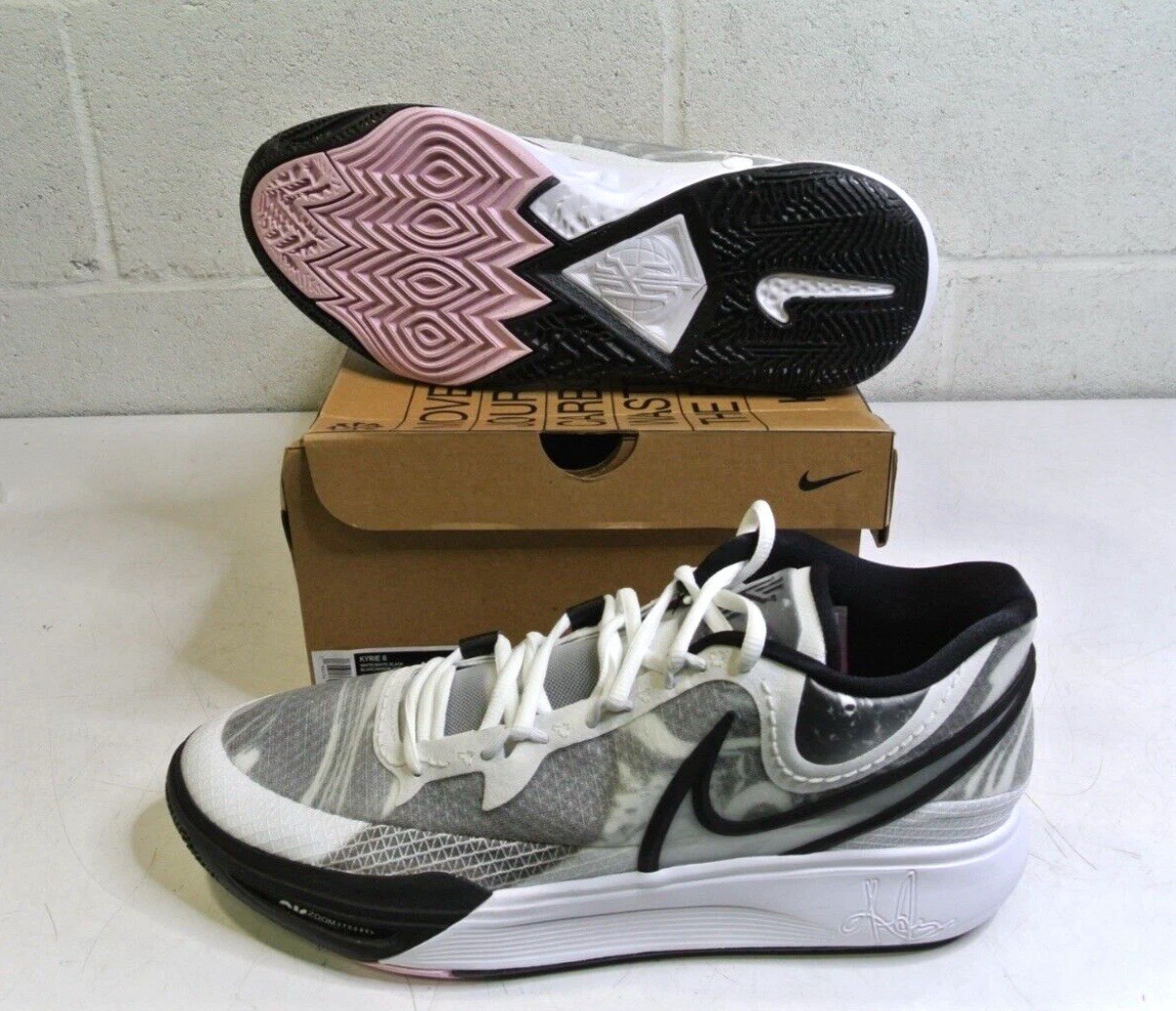 Nike Kyrie 8 DJ6017-101 Black White Pink - Basketball Shoes Mens Size 17