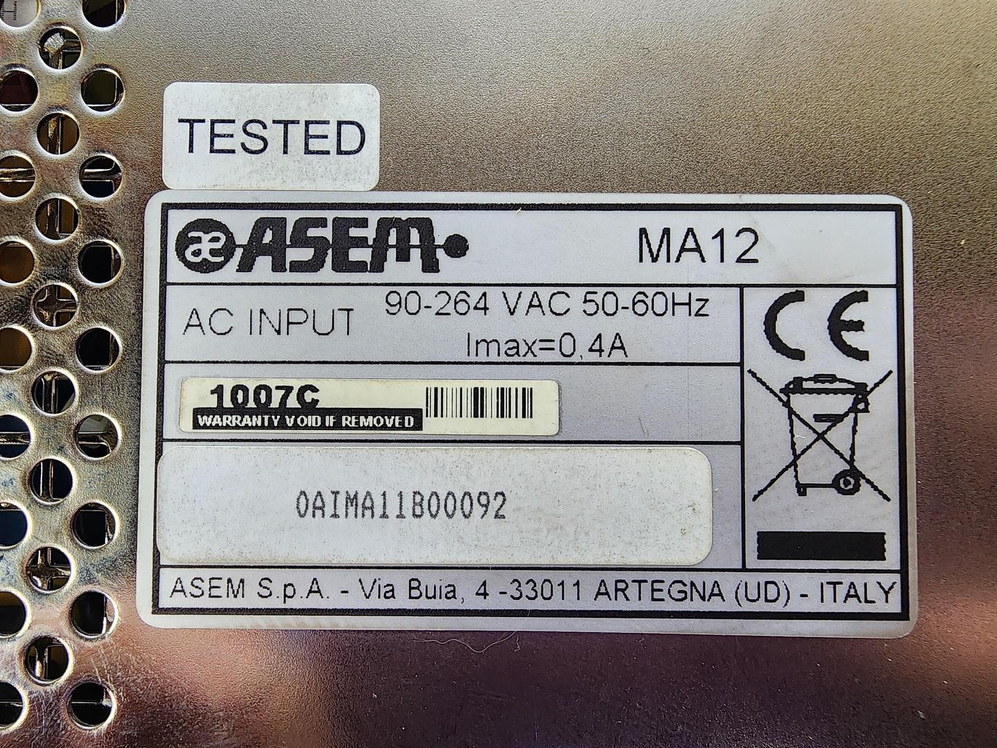 Asem MA12 12" Screen / Operator