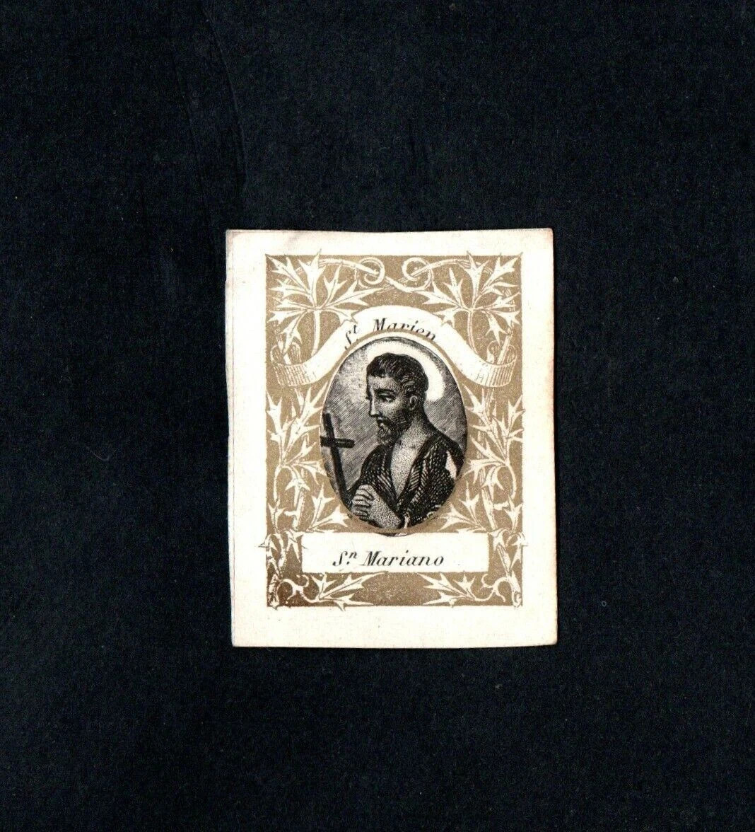 Holy card antique grabado de San Mariano santino image pieuse estampa