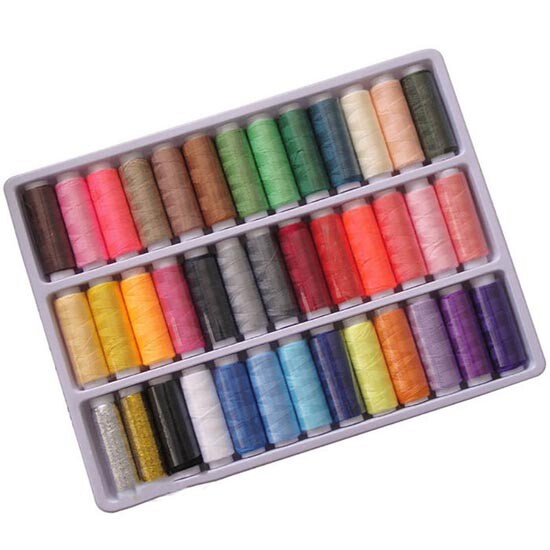 39pcs Mixed Colors Polyester Spool Sewing Thread Hand Machine