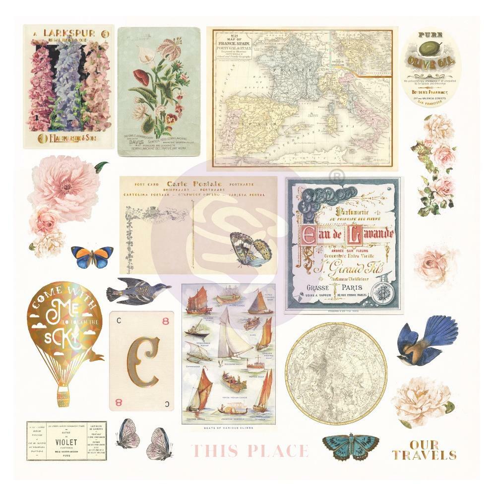 TRAVEL CAPRI Ephemera Cardstock Die Cuts Accents PRIMA 996048 New