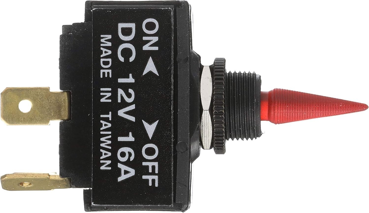2-Position Illuminated Toggle Switch for Marine 12V On/Off Panel Mount Red