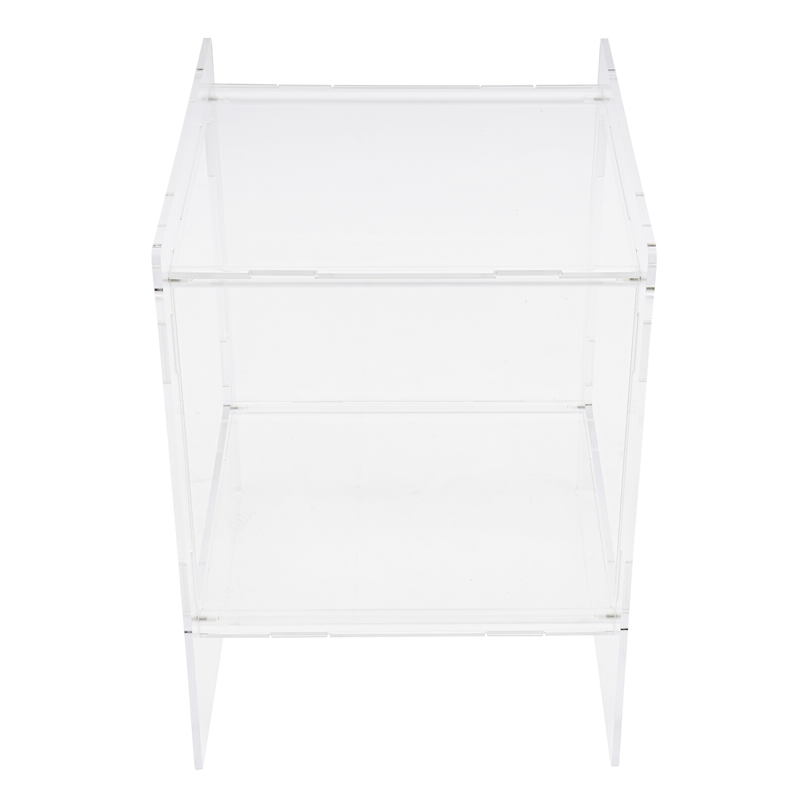 2 Tires Clear Side End Table Acrylic Coffee Table for Living Room Bedside Table