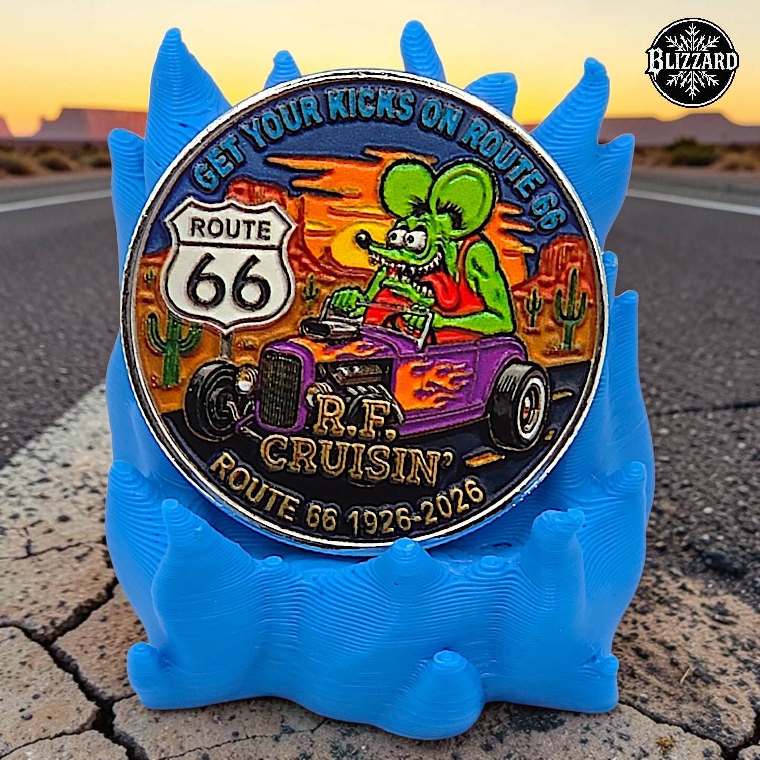Rat Fink - Route 66 - The Mother Road - 100 Years - Cupronickel Challenge Coin