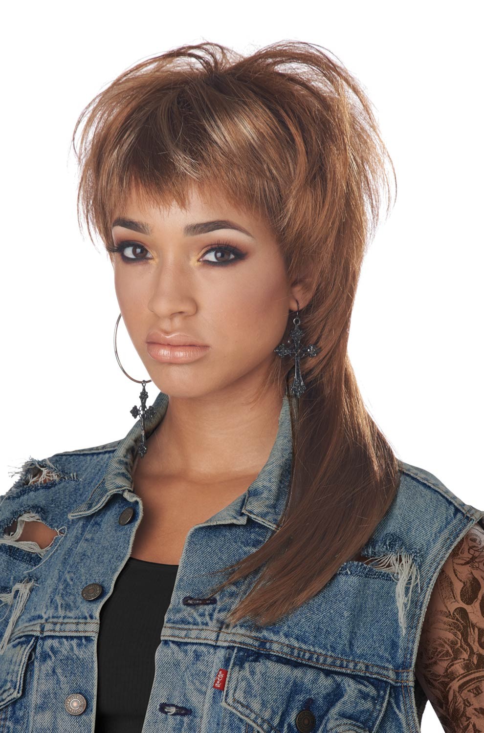 The Femullet Funny Mullet Adult Wig (Brown)