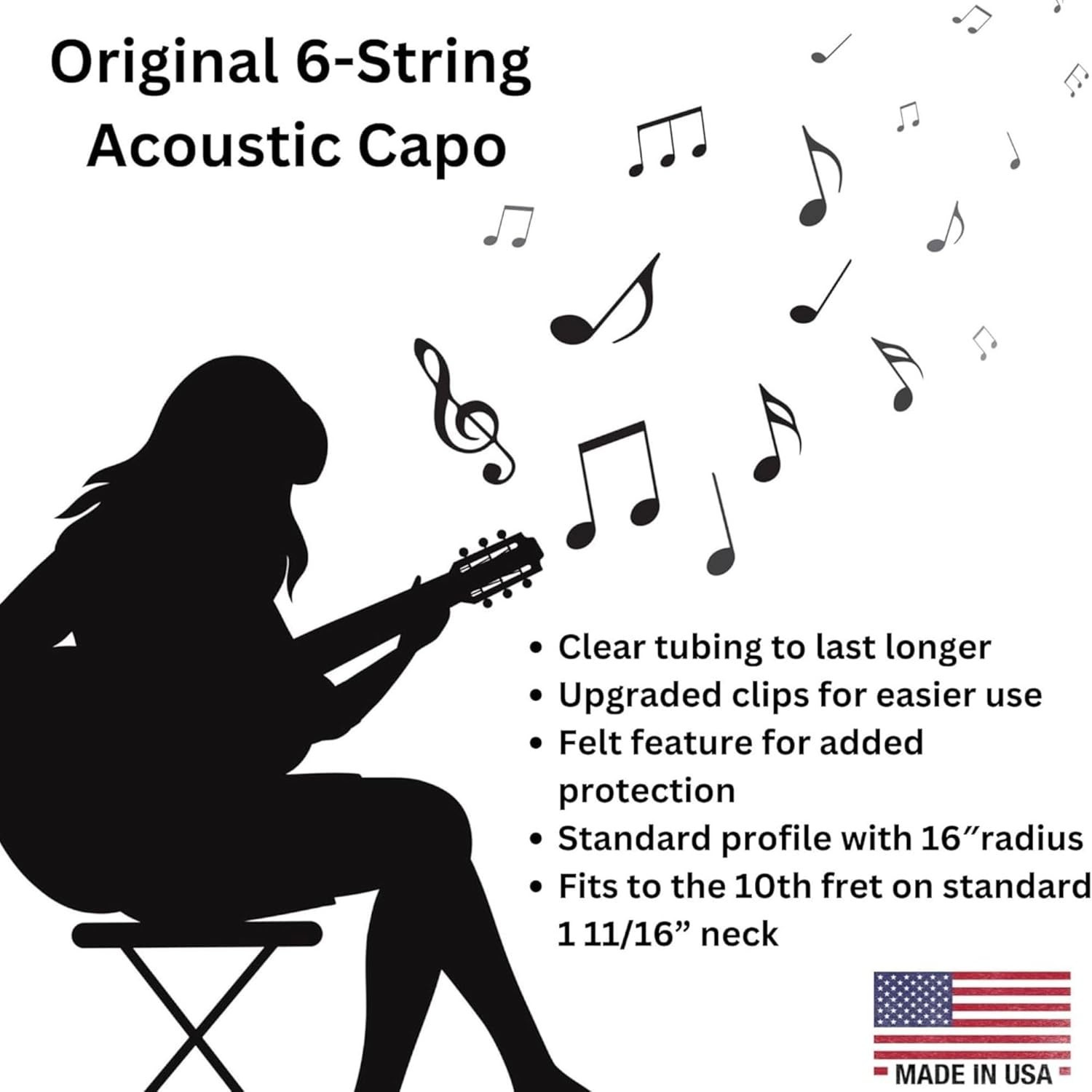 Adjustable Acoustic Guitar Capo - Precision Craftsmanship