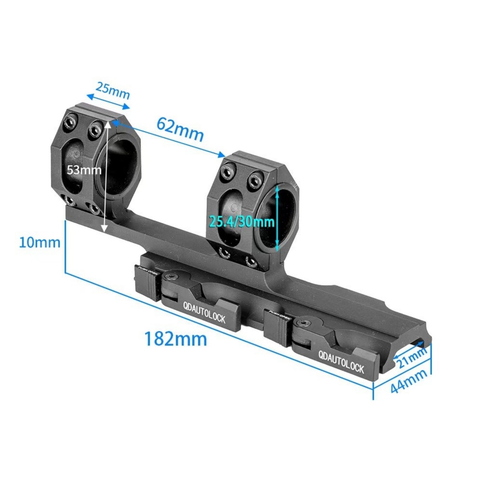 Quick Release Mount Clamp 25.4mm 30mm Offset Extended Holder