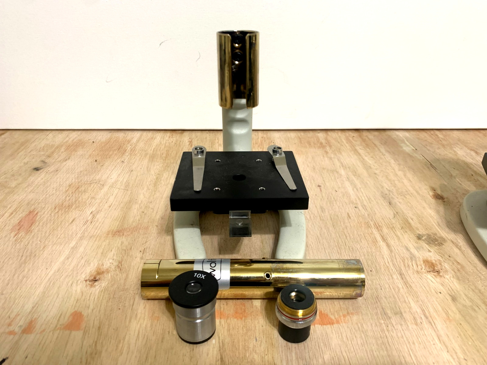 Set of 2 Education Wolfe Microscope Brass Vintage