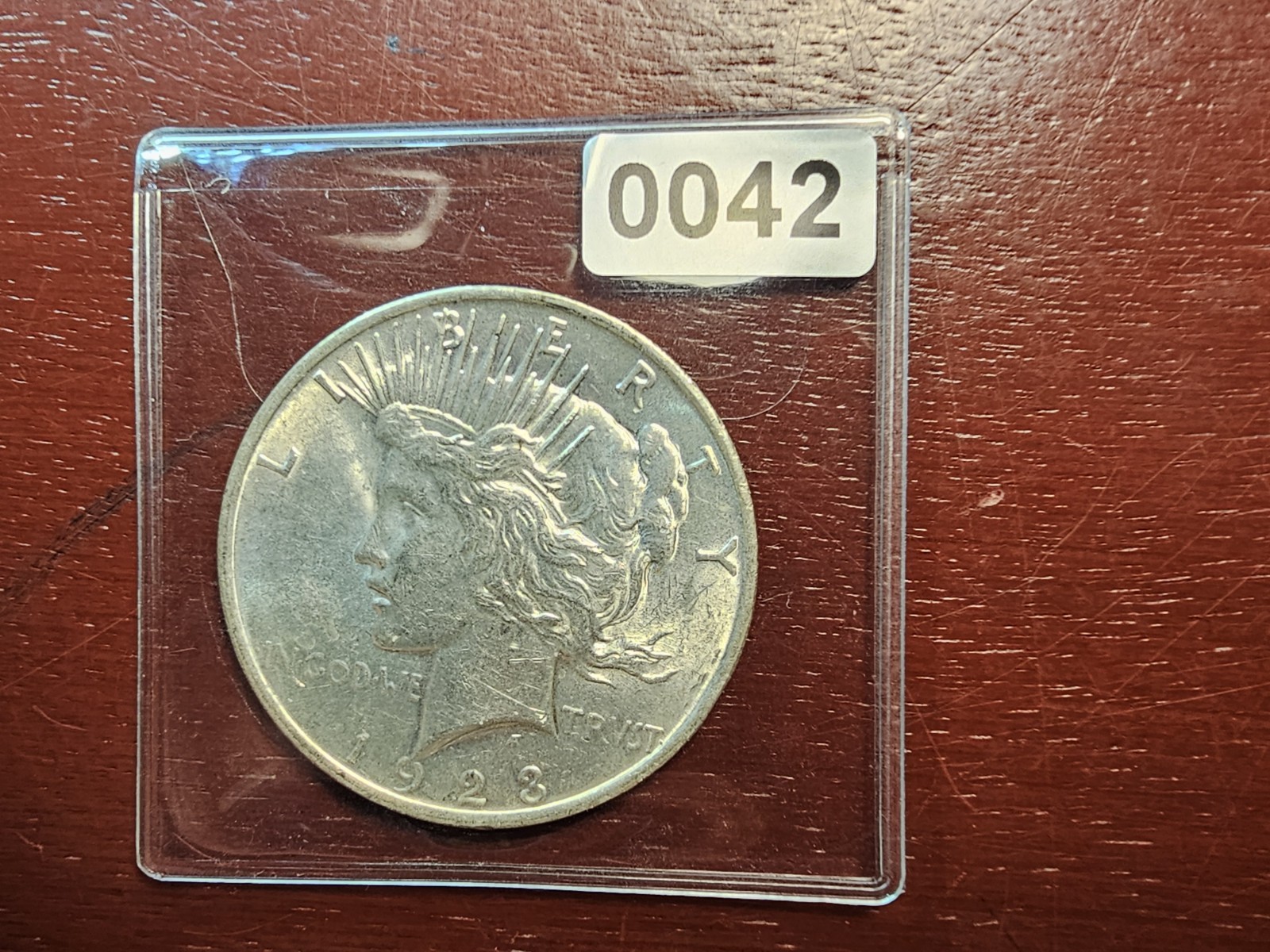 1923 Peace Silver Dollar, XF-AU, Below melt! Stk 0042