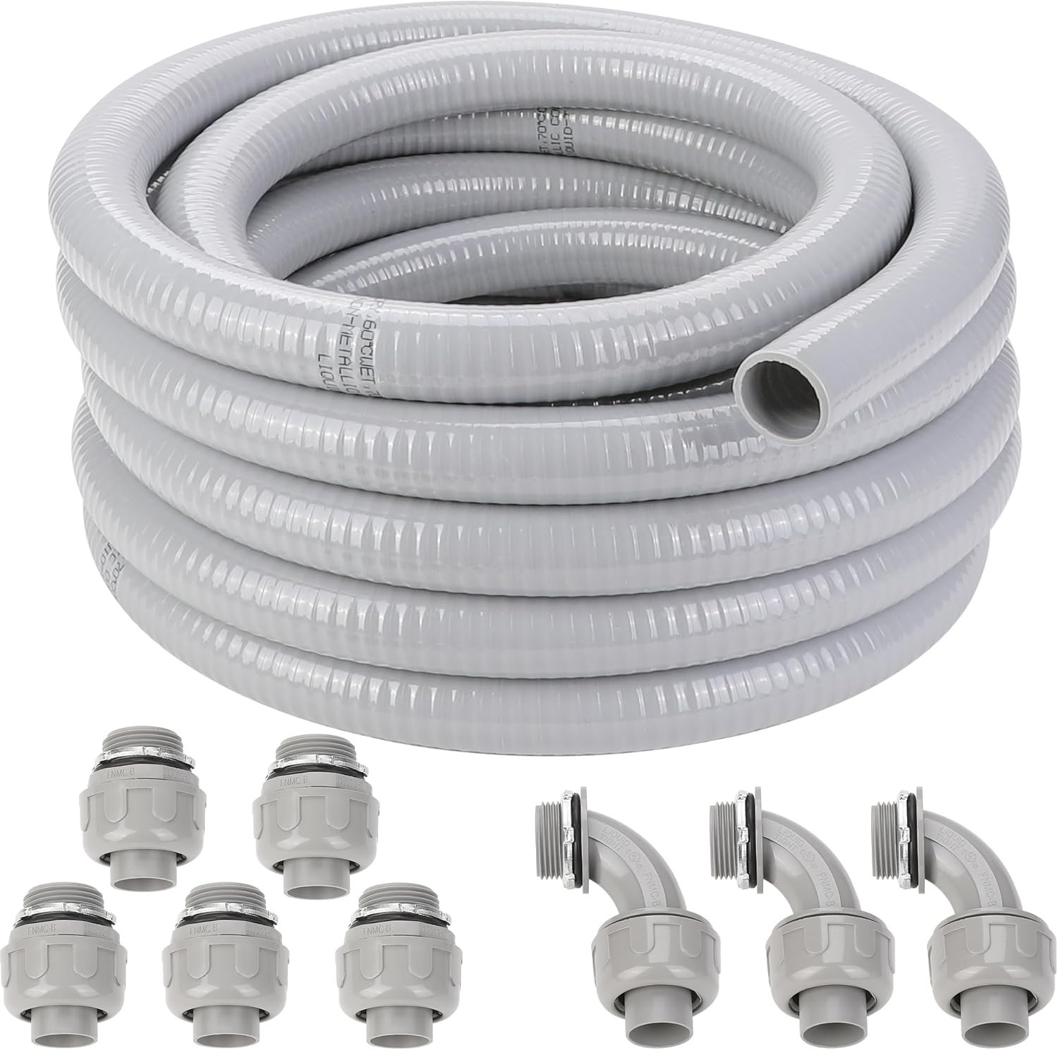 1 Inch Flexible Liquid Tight Conduit 25FT, Non Metallic Electrical Conduit Kit w