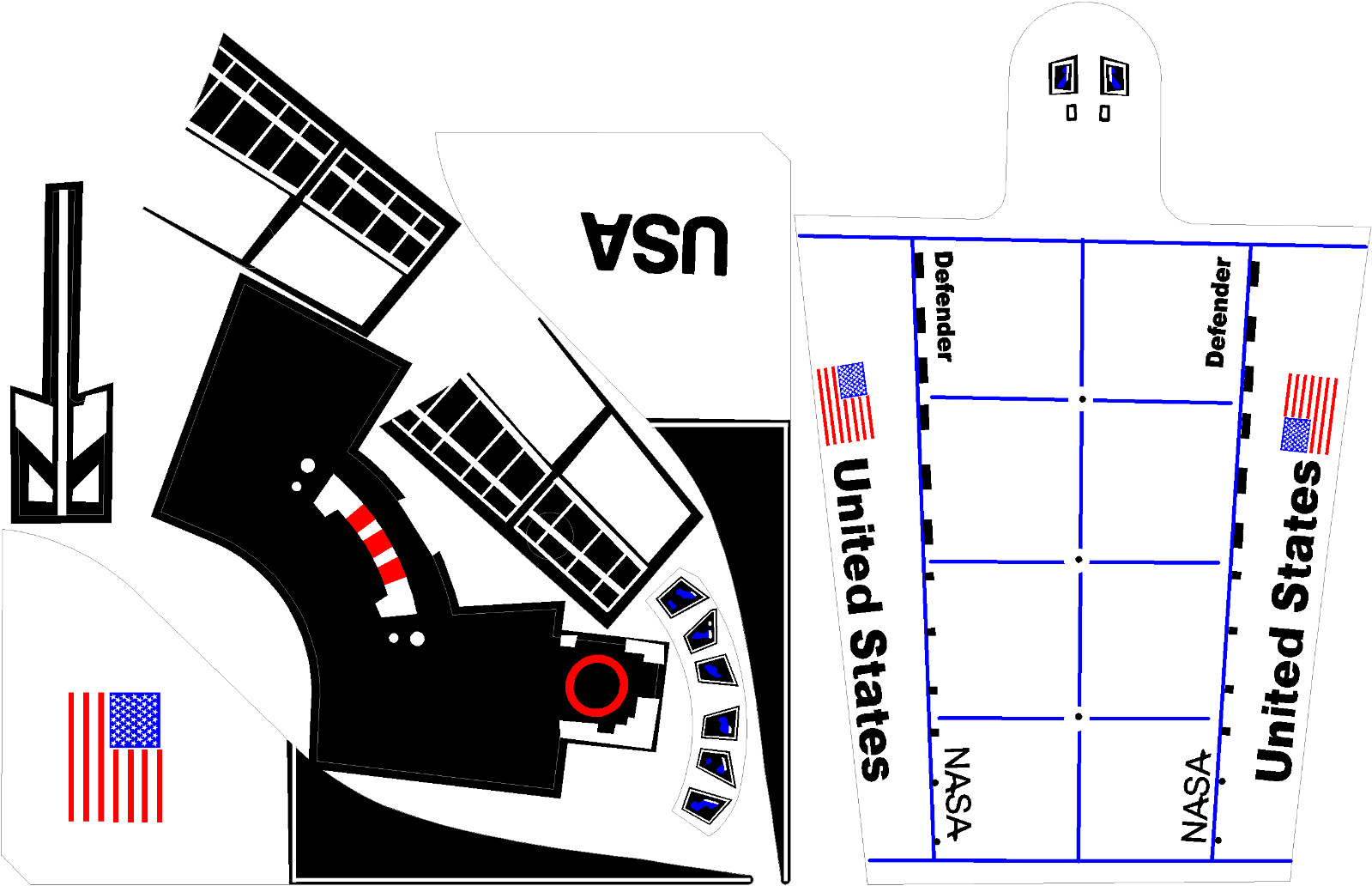 Williams Space Shuttle Pinball Machine Shuttle Ship Decal Set