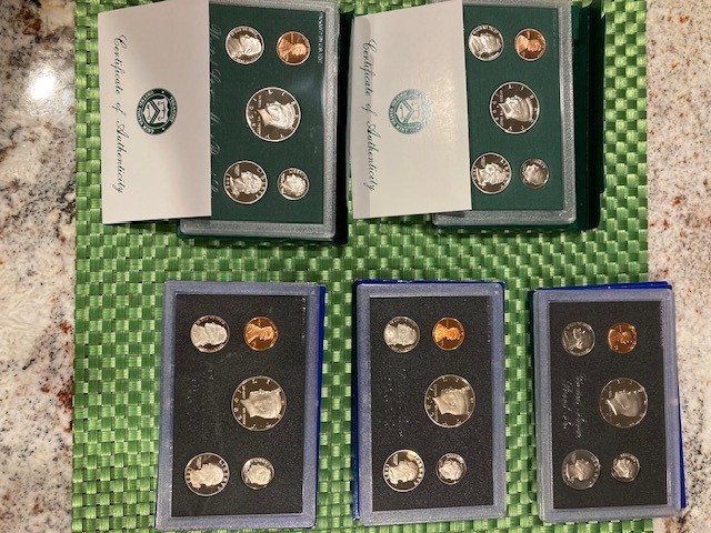 United States Mint  Proof Sets Lot of 5 (3 - 1983 and  2 - 1998)