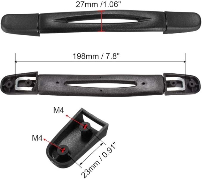Luggage Handle 198mm Strap Grip Replacement for Suitcase Case Black
