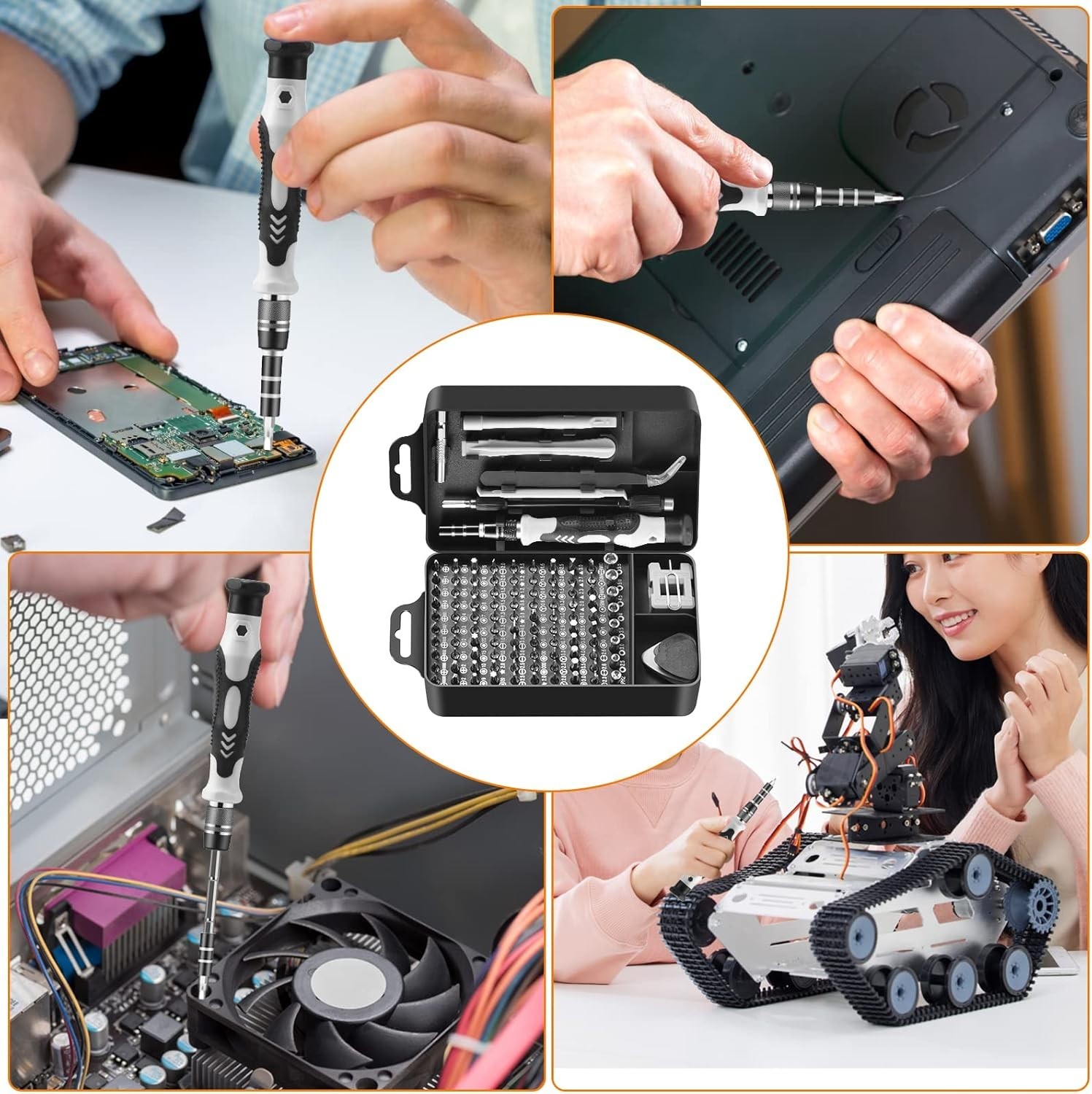115 Cell Phone Tablet Repair Opening Pry Tools Kit Set Mobile iPhone Android