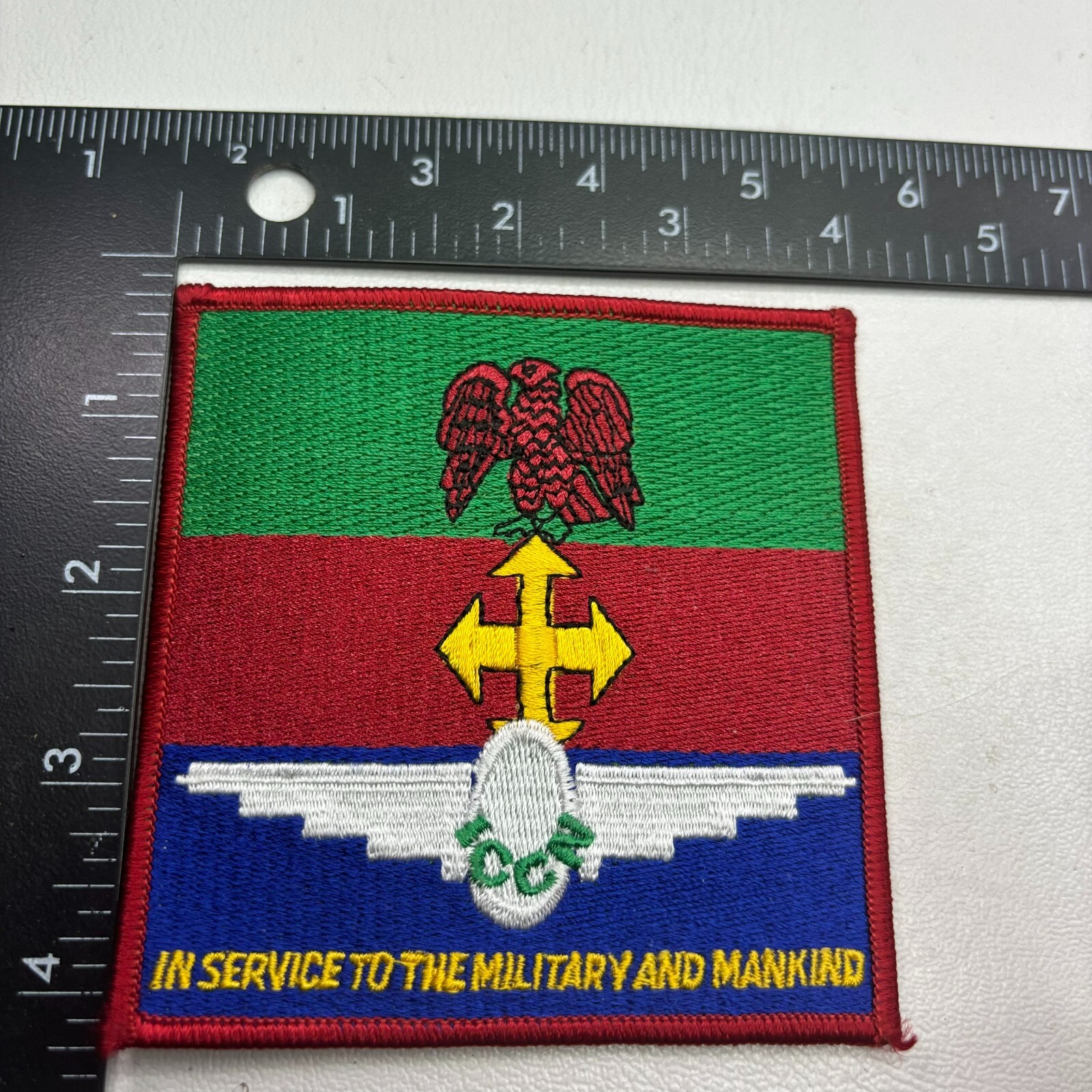 (? ICCN ?) IN SERVICE TO MILITARY AND MANKIND Patch 48a1
