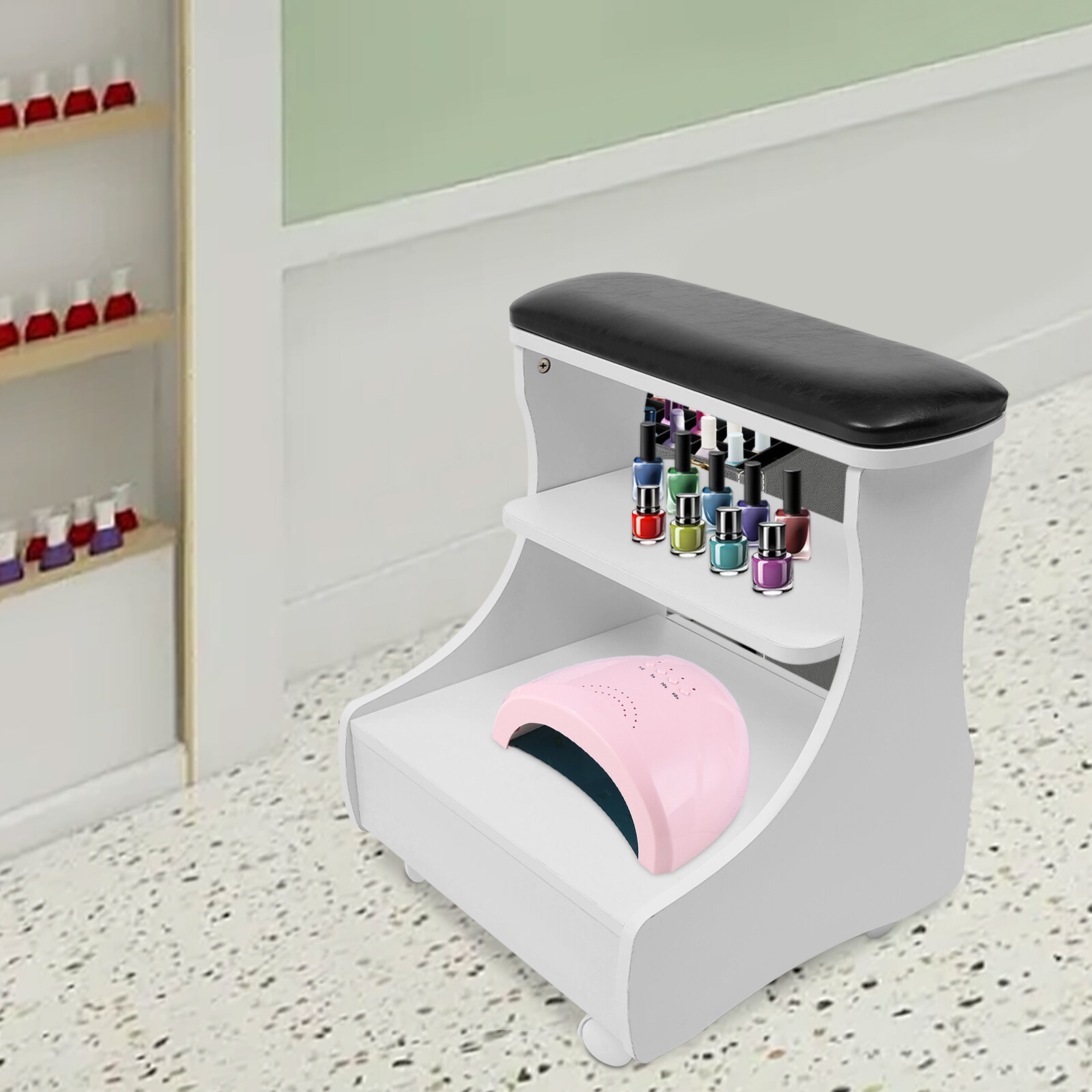 Foot Rest Pedicure Manicure Funiture Footbath Stool with Wheels, Trolley