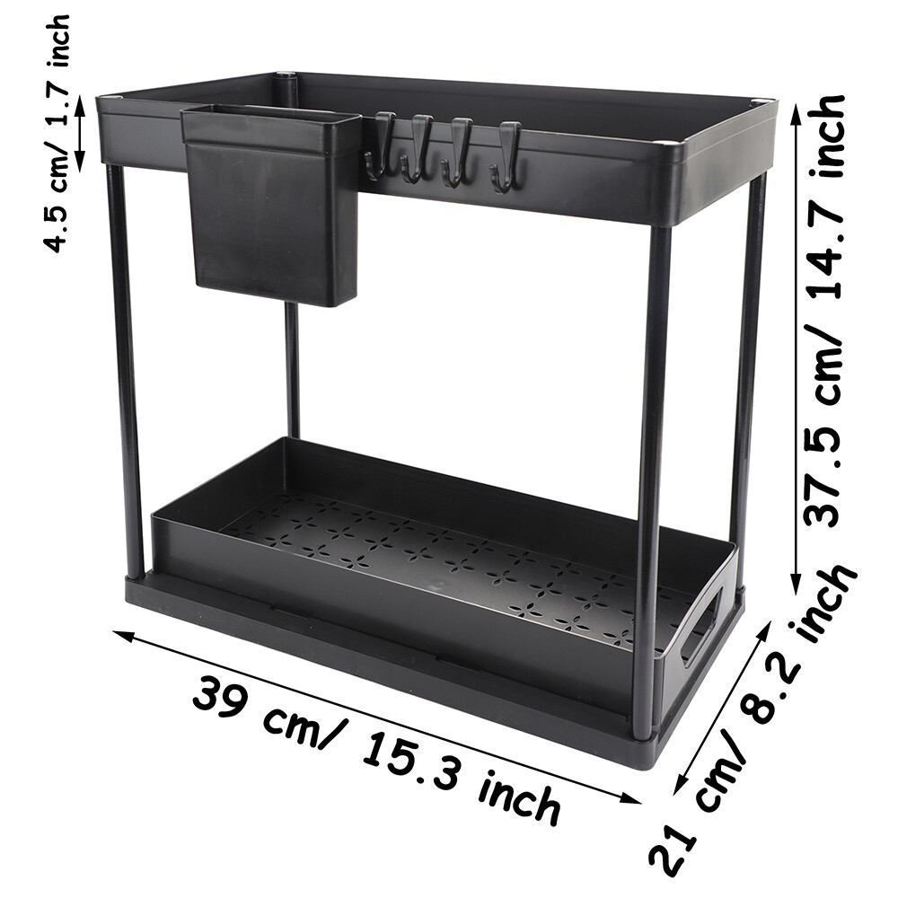 2Pack Under Sink Organizers And Storage, Pull Out Bathroom Organizer