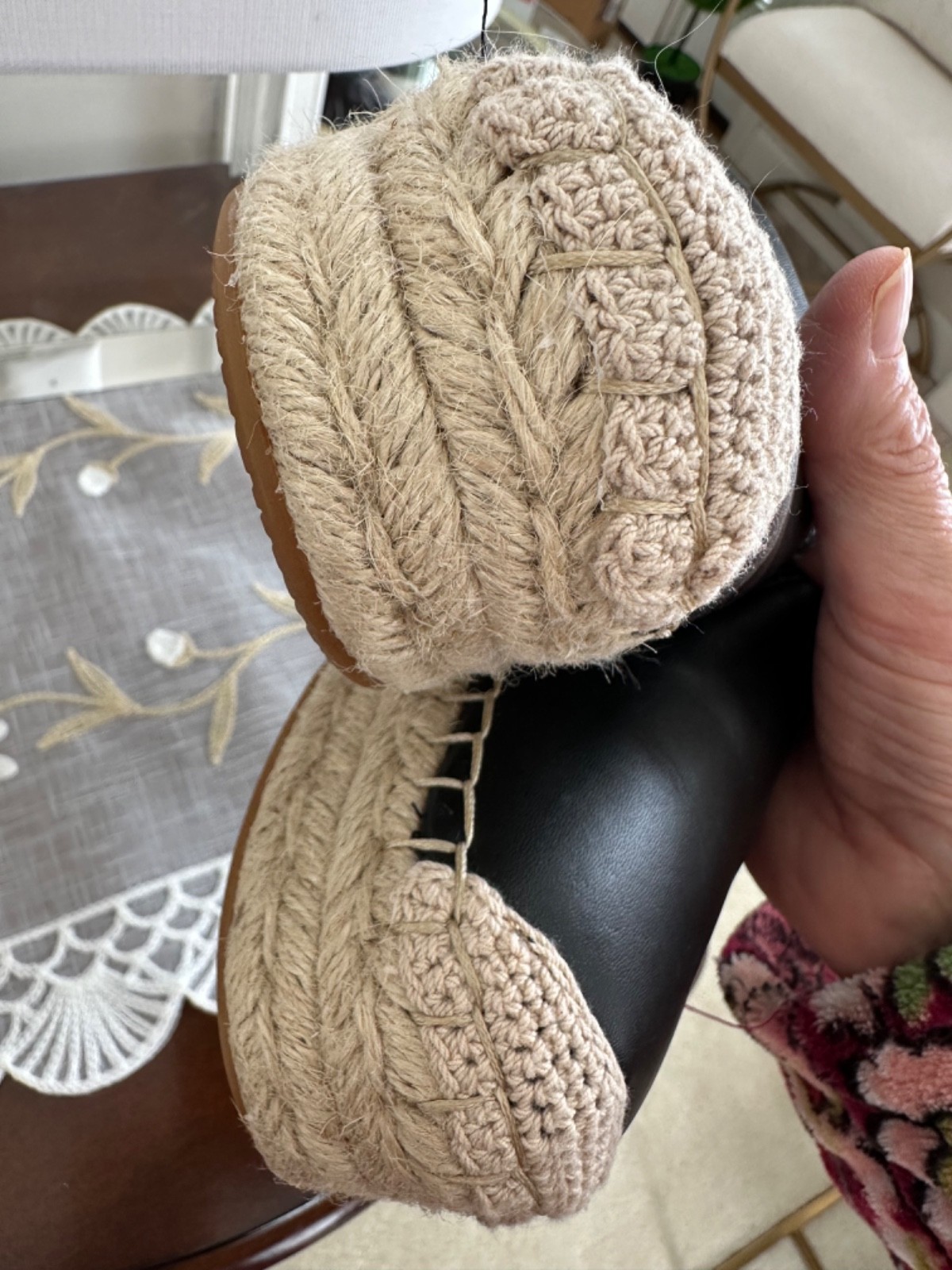 MICHAEL KORS KENDRICK ESPADRILLES BLACK LEATHER WOMEN'S 8M