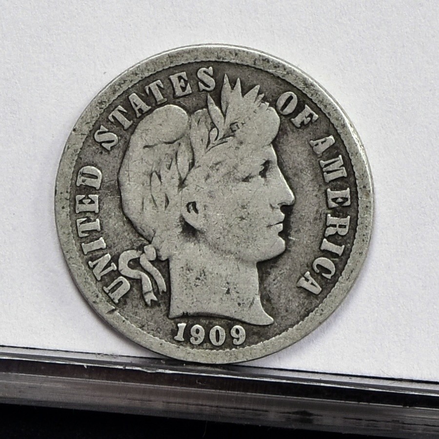 1909-D Barber Dime - Fine Details, Old Cleaned (#61616-L)