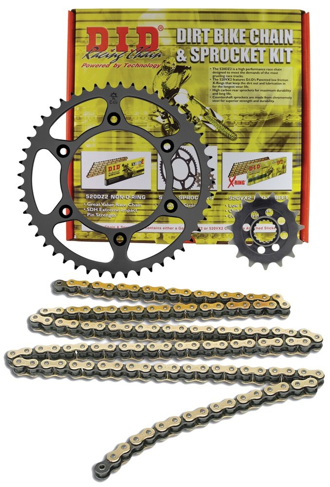 D.I.D MXY-001OEM 520DZ2 Gold Chain and 14 Teeth/50 Teeth Sprocket Kit