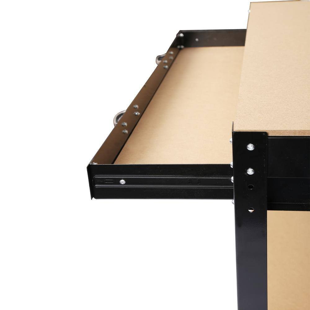 48 In. W X 24 In. D Solid Wood Workbench with Pegboard Storage
