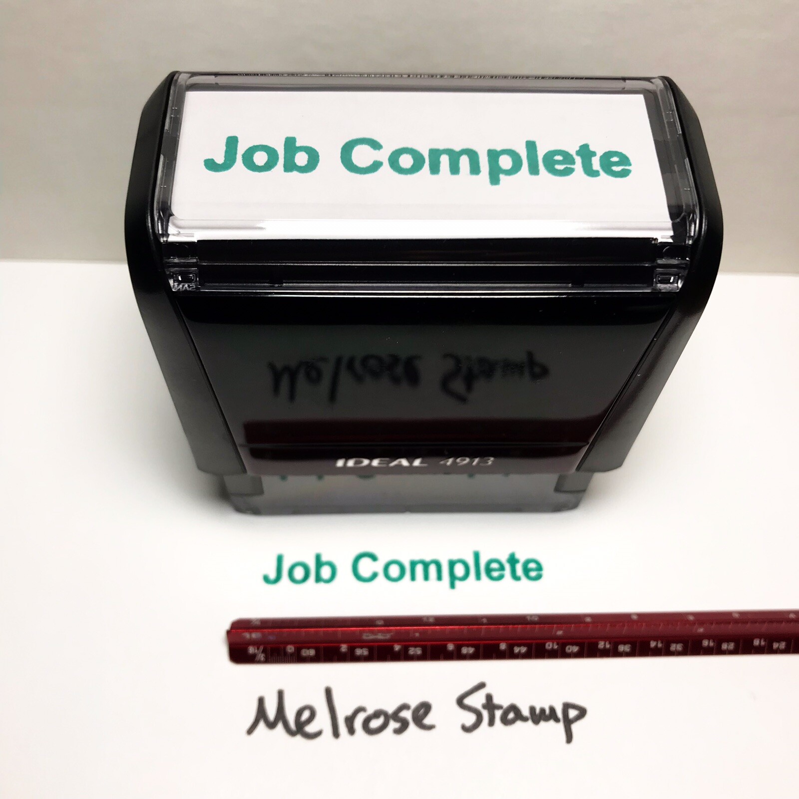 Job Complete Rubber Stamp Green Ink Ideal 4913