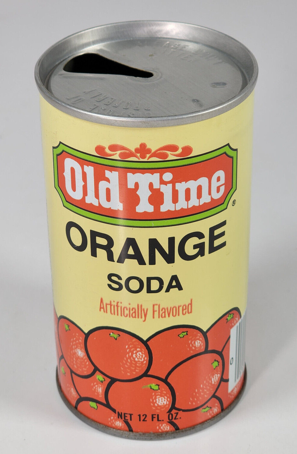 Vintage Old Time Orange Soda Pop Can Straight Steel Roundy's Milwaukee WI