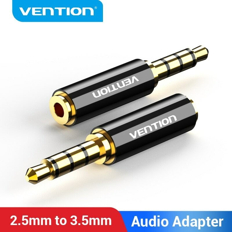 2.5mm MALE to 3.5mm FEMALE AUDIO ADAPTER EARPHONE AUX JACK PLUG STEREO CONVERTER