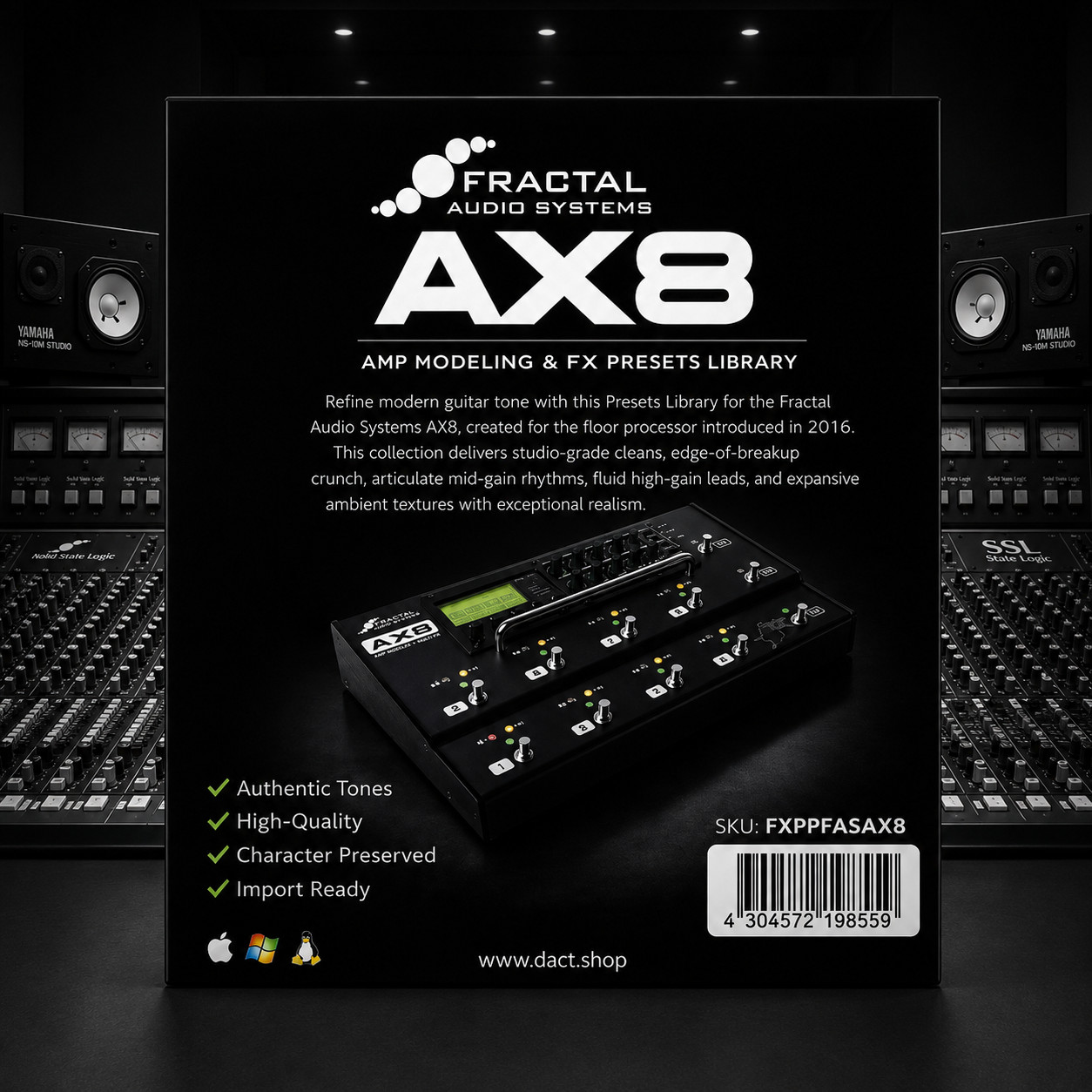 Fractal Audio Systems AX8 Amplifier Modeling & FX Presets Library