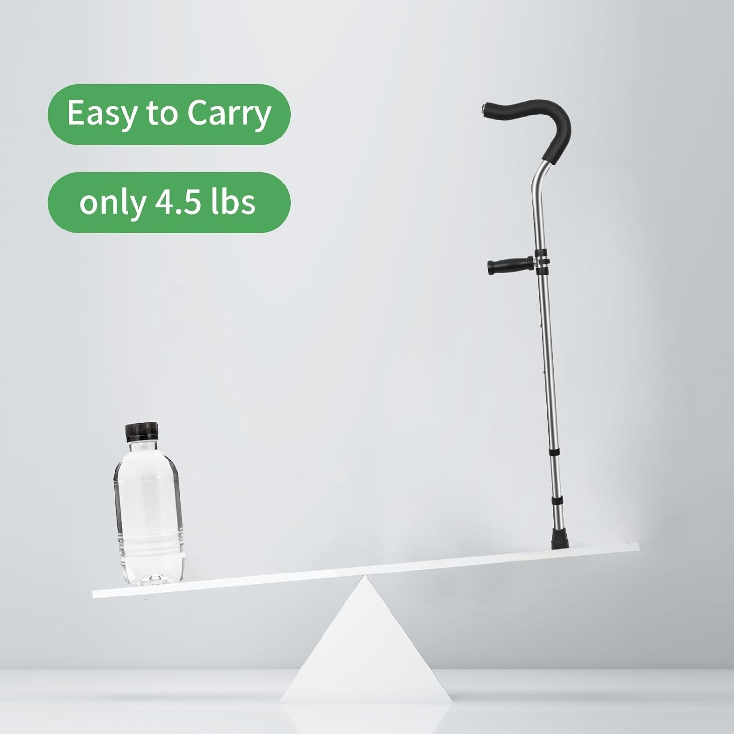 Adjustab Underarm Crutches, Height Adjustable with Hidden Spring Shock Absorbers