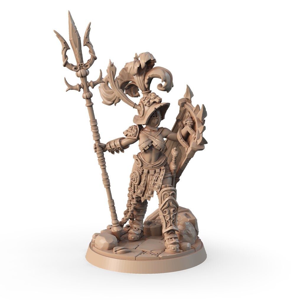 Female Human Gladiator - Trident - Signum Games - Fantasy Dungeons and Dragons
