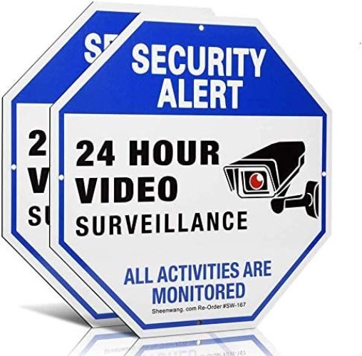 2-Pack 10x10 Video Surveillance Sign - Weatherproof Aluminum Security Warning