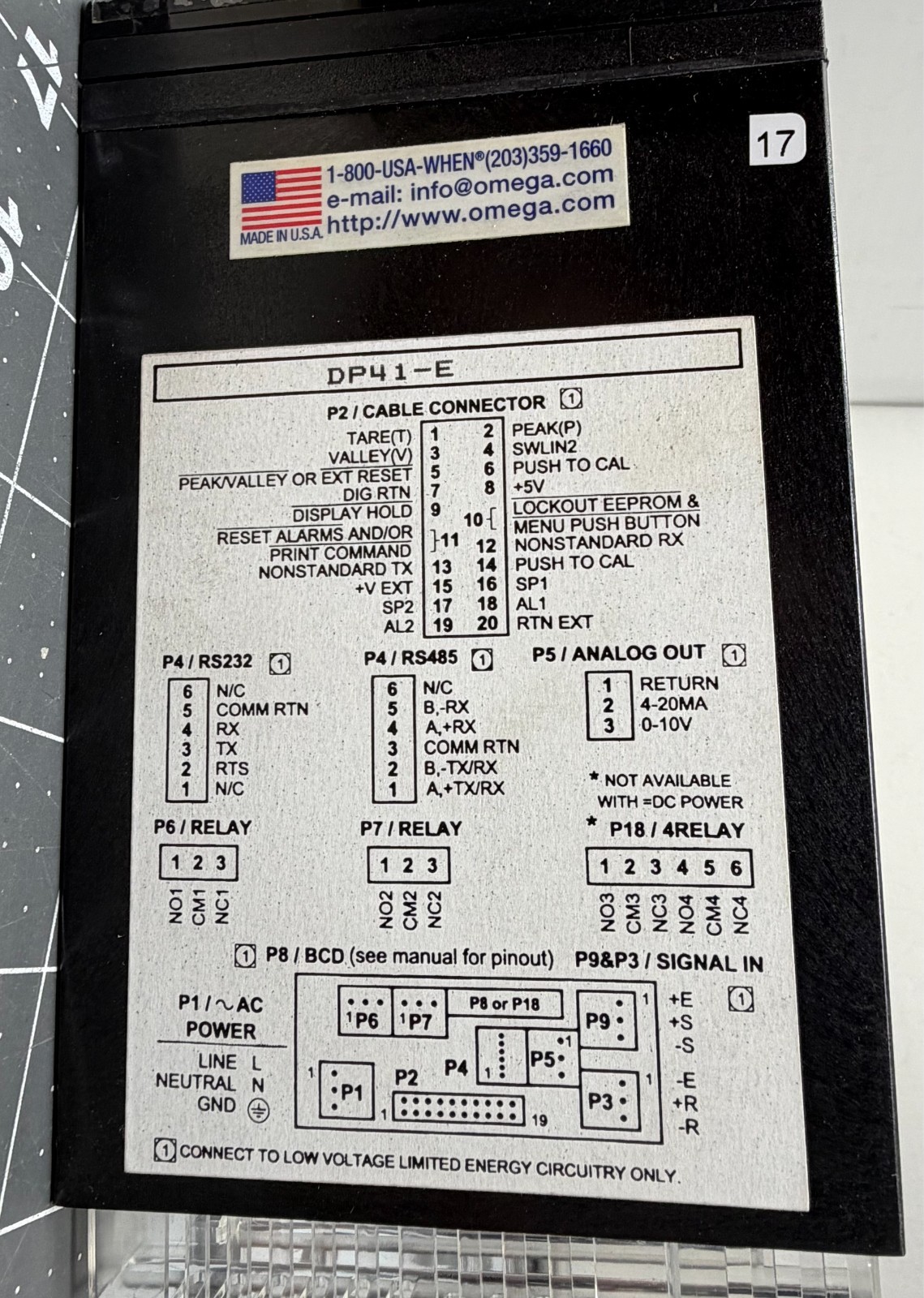 Omega Engineering DP41-E Process Indicator 1/8 DIN voltage/current (NEW)