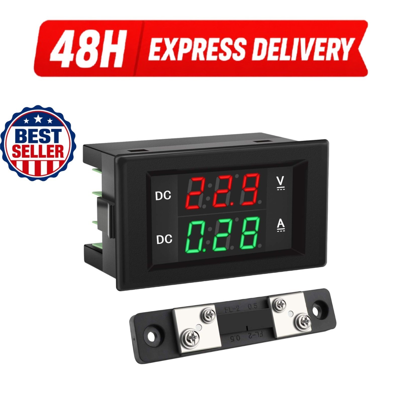DROK DC 4.5-100V Digital Voltmeter Ammeter Multimeter Panel