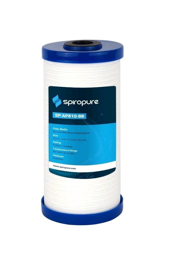 (3) SpiroPure 10 x 4.5" Grooved Sediment Water Filter Cartridge, 5 Micron Lot 3