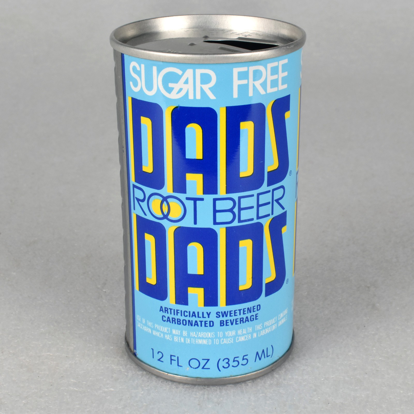 VTG 1970s Sugar Free Dads Root Beer Soda Pop Can 12oz Steel Zanesville Ohio