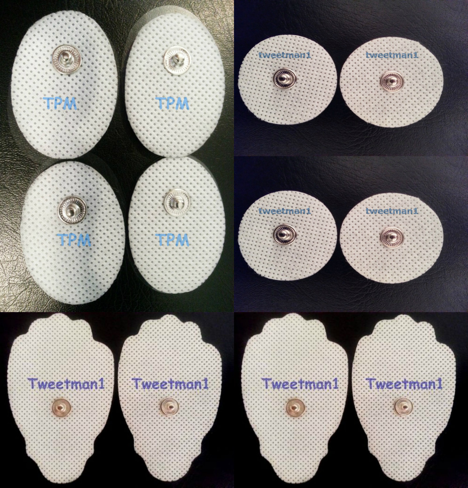 MASSAGE PADS ELECTRODES (4SM + 4 SM OVAL + 4 LG)FOR PALM / ECHO DIGITAL MASSAGER