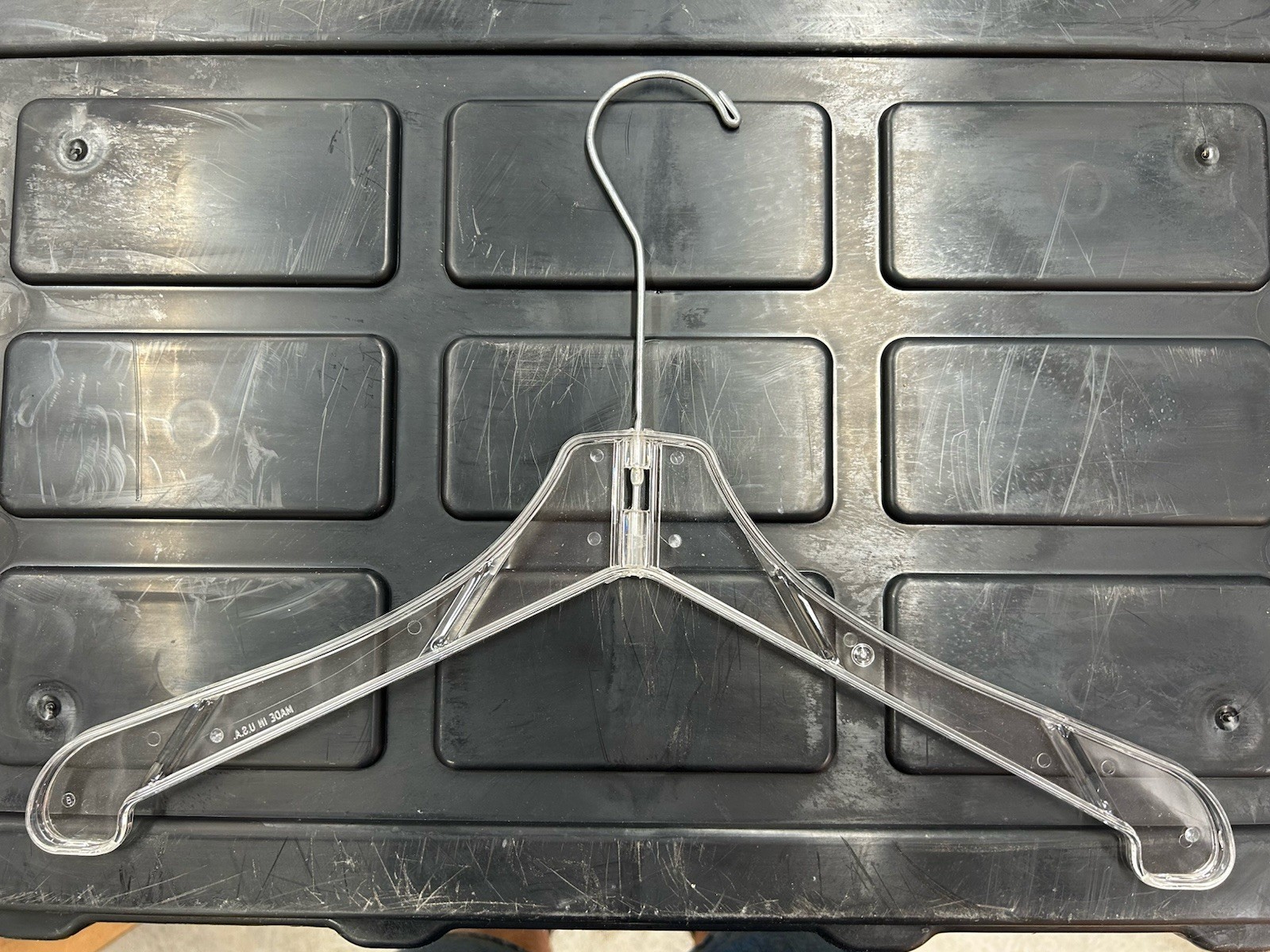 Heavy Duty Clear Long Hook Plastic Coat Hangers 24 Pack 17” Wide