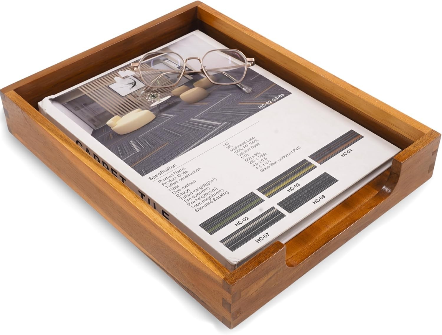 Wood Letter Tray -Load Documents Tray for Office Desktop Organizer - Desk Mag