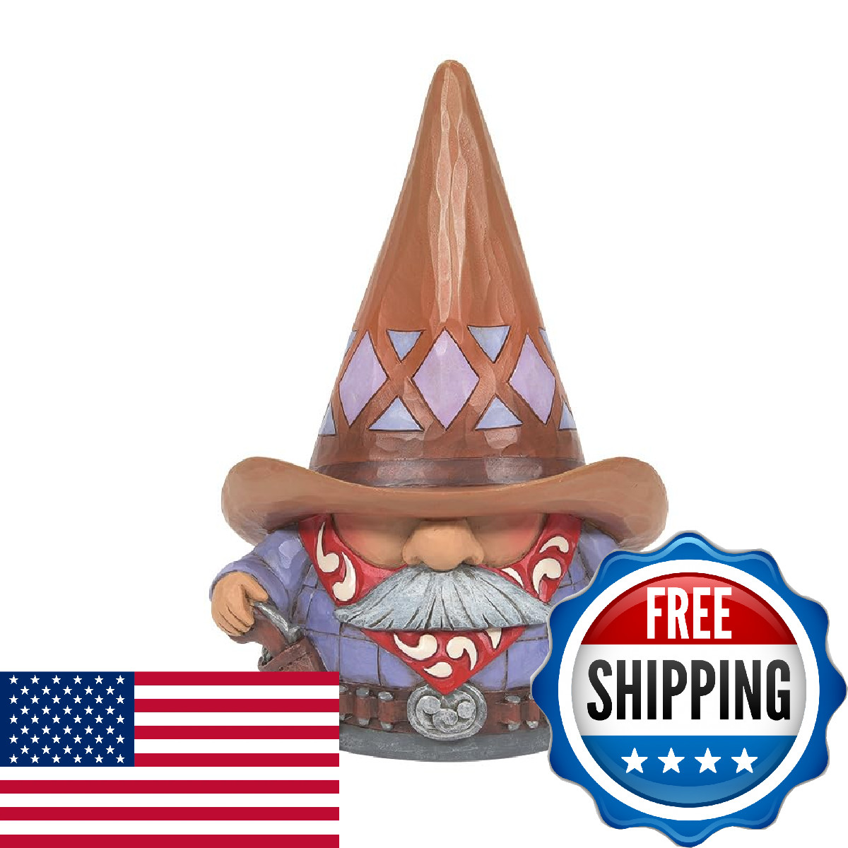Enesco Jim Shore Heartwood Creek Cowboy Gnome Figurine, 6.75 Inch, Multicolor