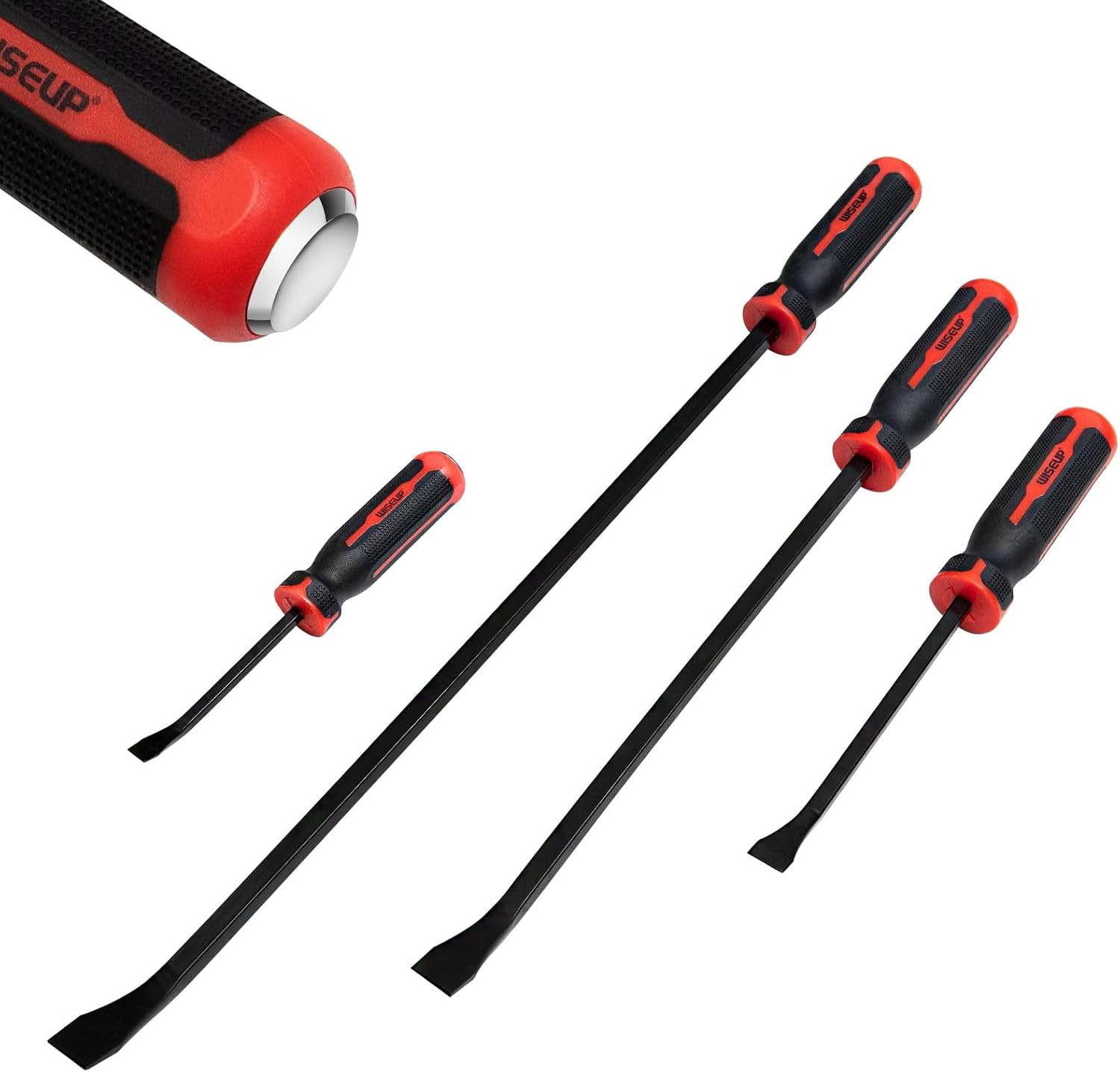 4-Piece Heavy Duty Pry Bar Set 8" 12" 18" 24" with Strike Caps