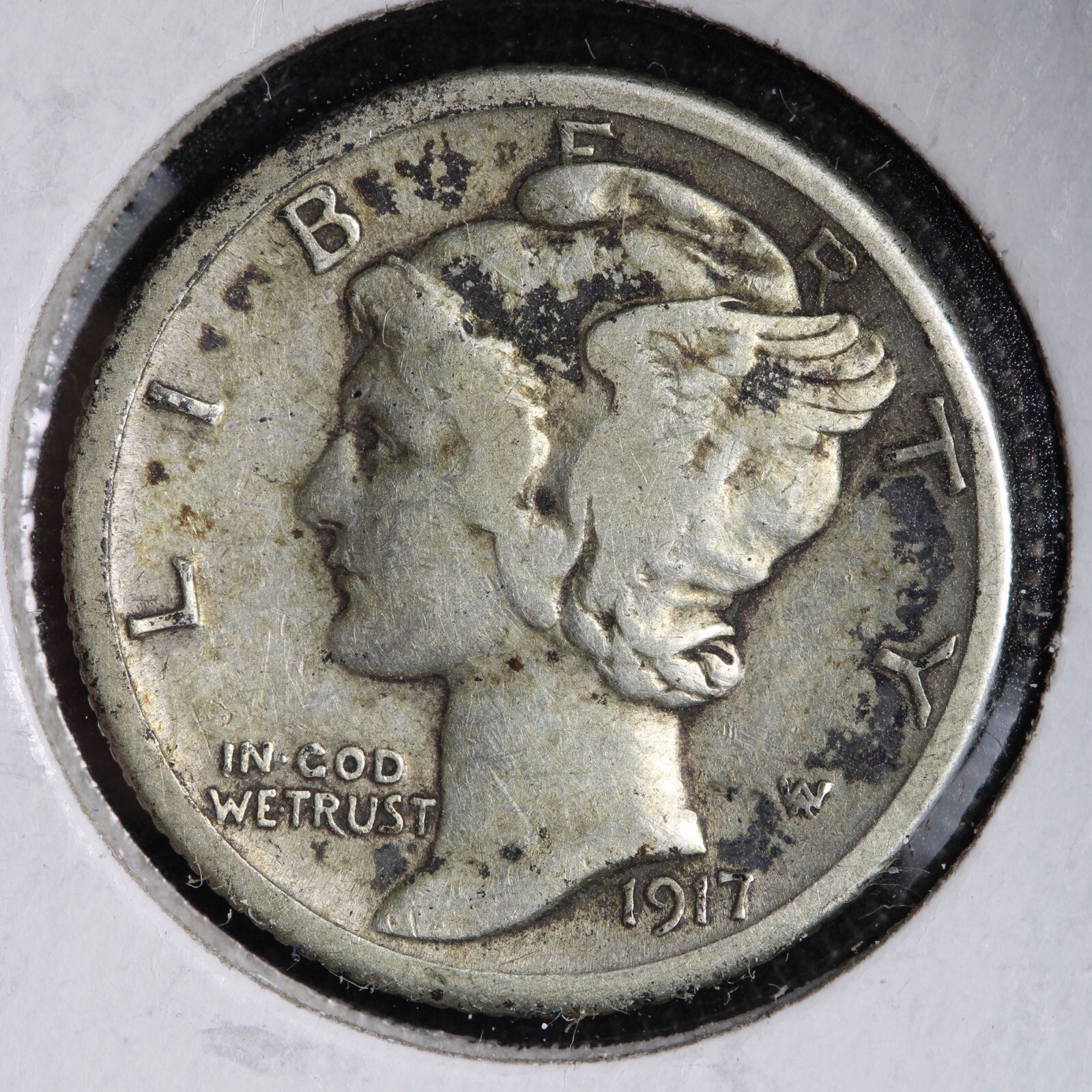 1917-S Mercury Silver Dime CHOICE XF+ E185 WM
