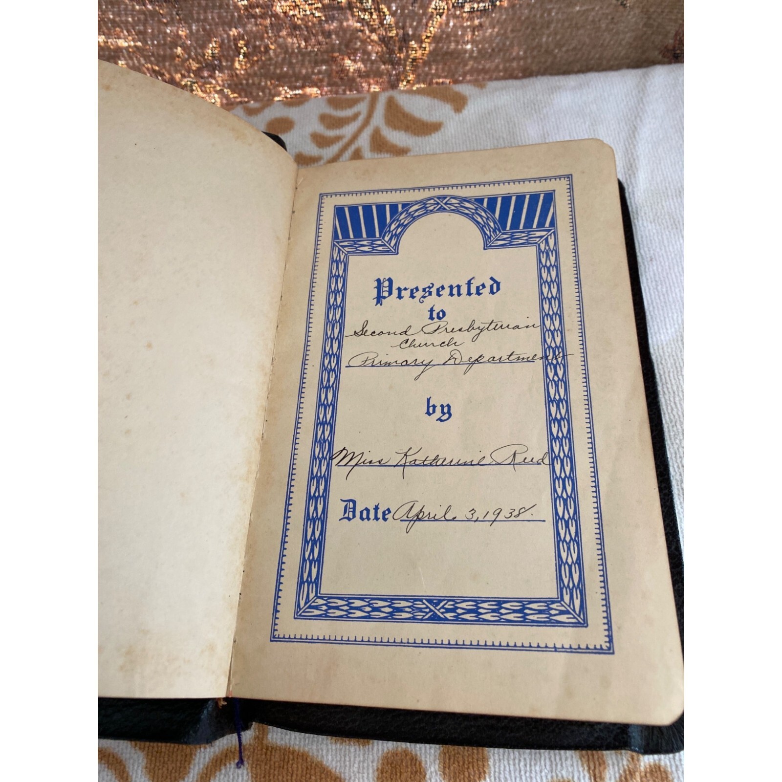 Holy Bible with helps dated 1938